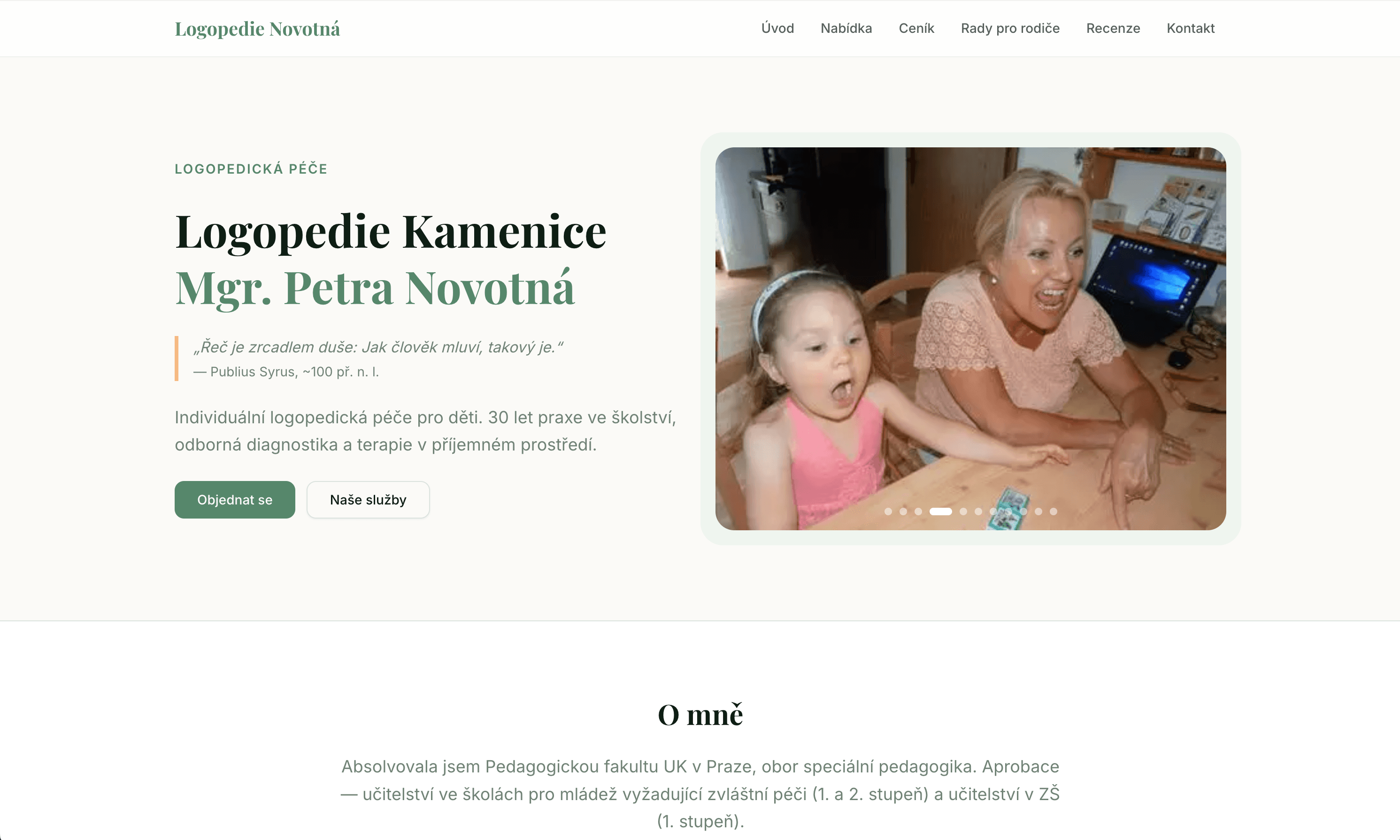 Logopedy Novotná - Website Redesign