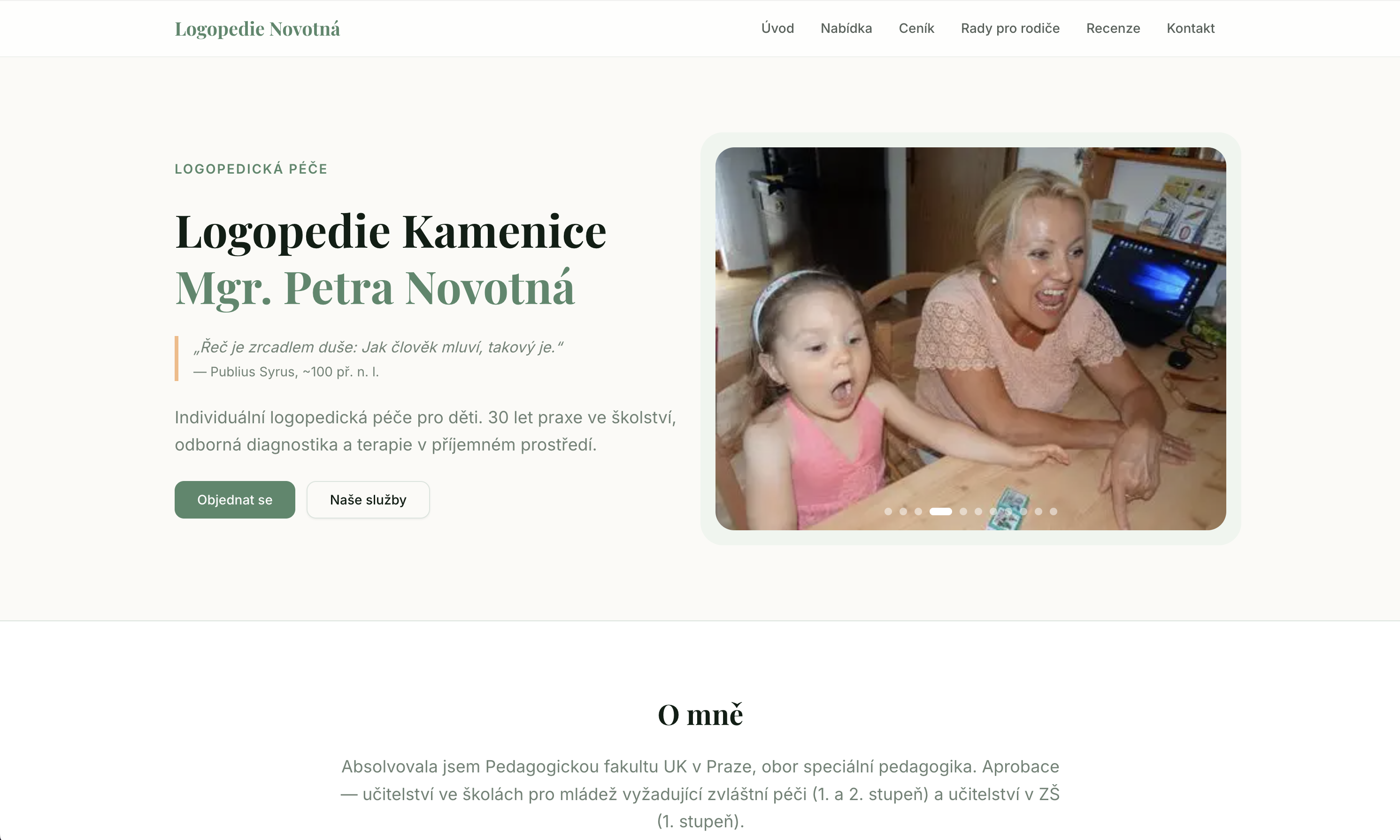 Logopedy Novotná - Website Redesign